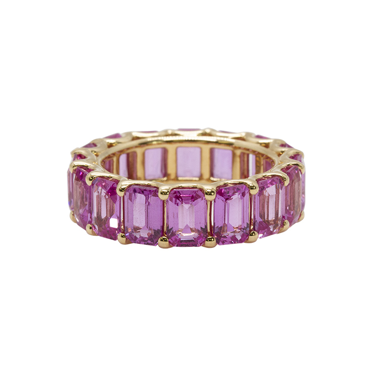 18K Pink Sapphire Eternity Band